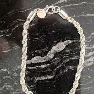 Twisted rope silver bracelet
